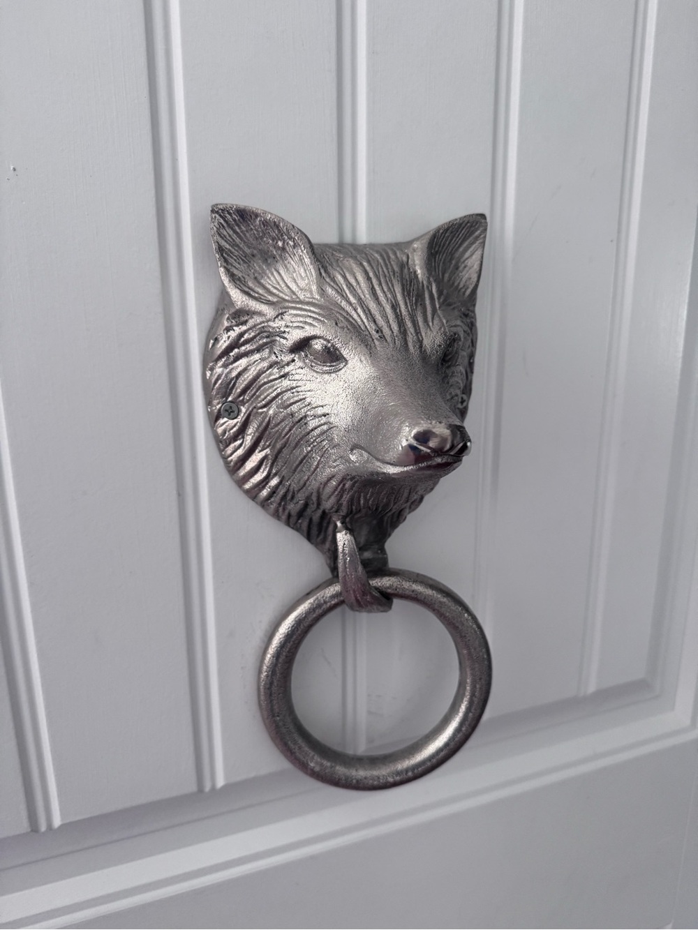 Silver Fox Head Door knocker